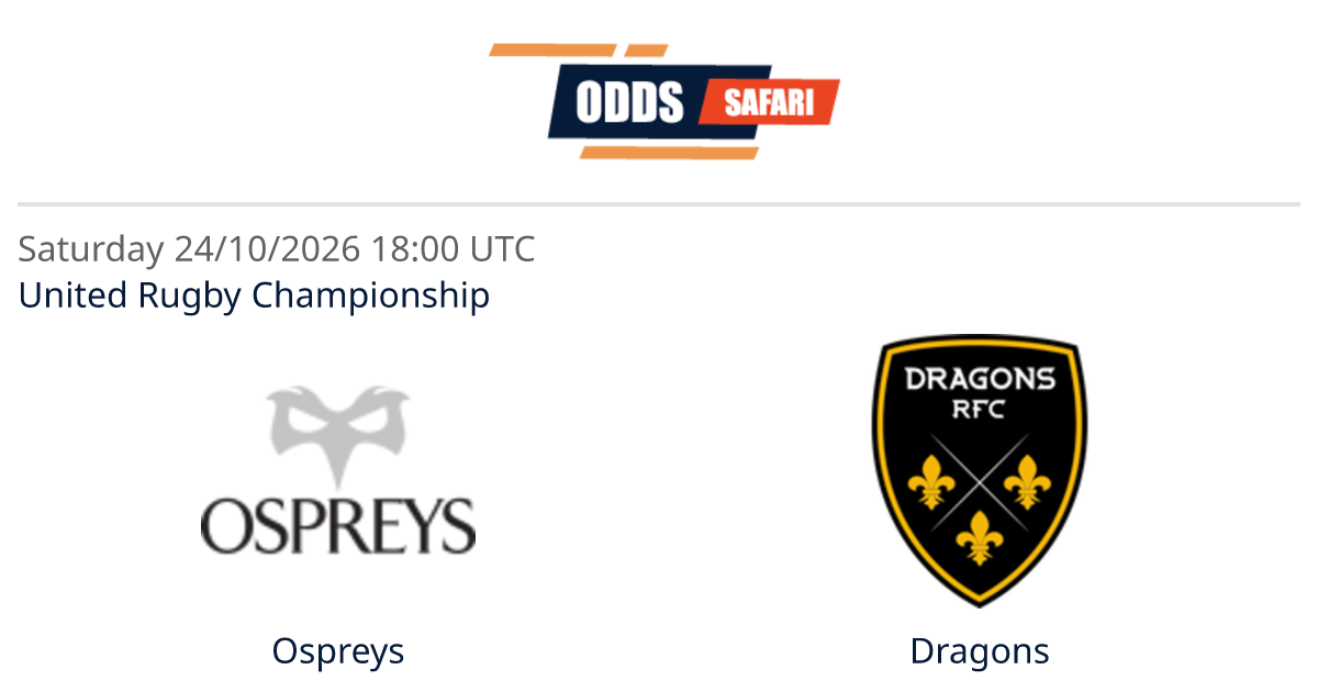 Odds comparison for Ospreys - Dragons / United Rugby Championship Rugby ...
