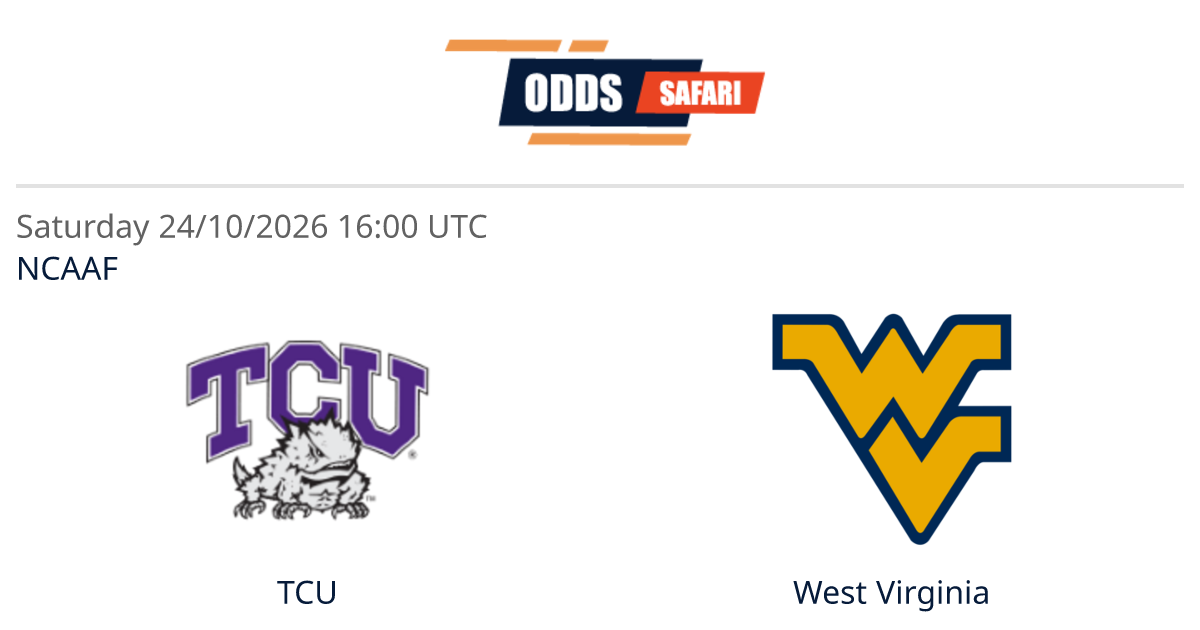 Odds comparison for TCU - West Virginia / NCAAF Am. Football at 24/10 ...