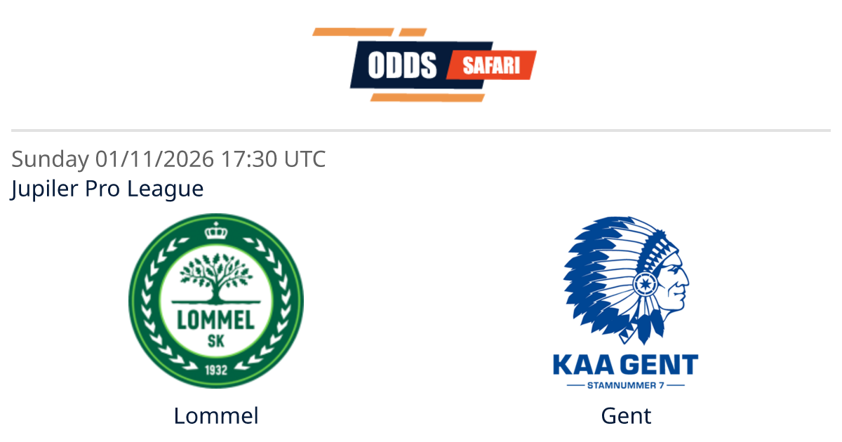 Odds comparison for Lommel - Gent / Jupiler Pro League Soccer at 01/11 ...