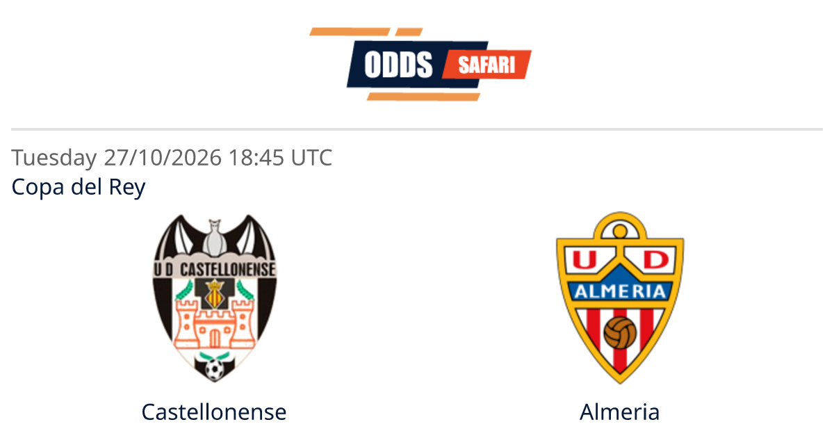 Odds comparison for Castellonense - Almeria / Copa del Rey Soccer at 27 ...