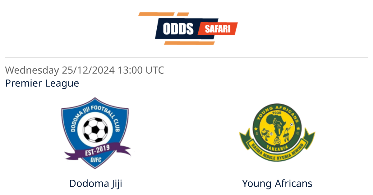 Odds comparison for Dodoma Jiji - Young Africans / Premier League ...