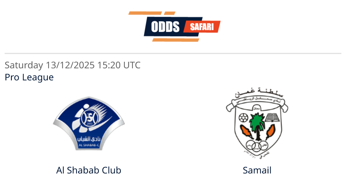 Odds comparison for Al Shabab Club - Samail / Pro League Soccer at 13 ...