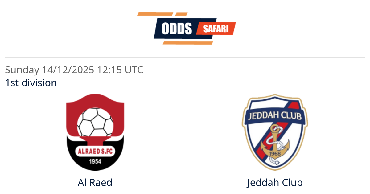 Odds comparison for Al Raed - Jeddah Club / 1st division Soccer at 14 ...