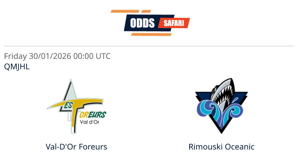 Odds comparison for Val-D'Or Foreurs - Rimouski Oceanic / QMJHL Ice ...